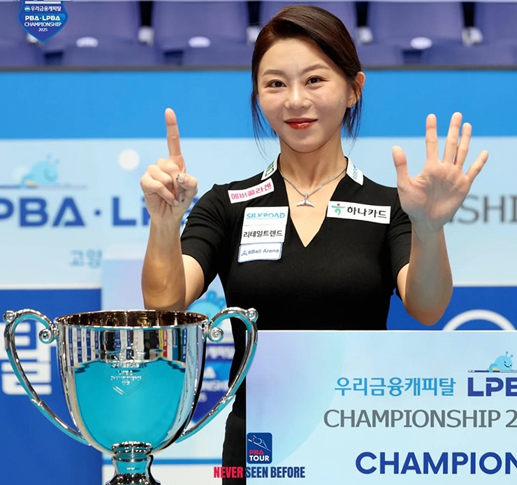 Chặng 1 của LPBA Championship mùa giải 2025/2026 (15 - 23/7, tại Hàn Quốc) mang tên “Woori Financial Capital” kết thúc với chức vô địch trị giá 40 triệu won (760 triệu đồng) đã thuộc về “nữ hoàng” Kim Ga Young.