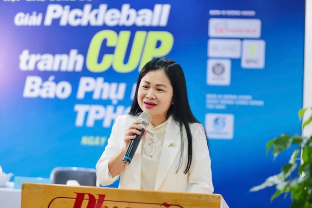 Báo Phụ nữ TP.HCM tổ chức giải pickleball lần 3 năm 2025, thêm nội dung gia đình 1 Bà Phạm Thị Vân Anh - Chia Sẻ Tại Họp Báo