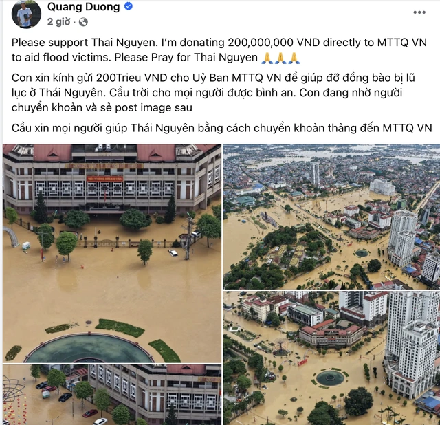 Trang Cá Nhân Của Quang Dương Chia Sẻ Hình Ảnh Thái Nguyên Bị Ảnh Hưởng Nghiêm Trọng Bởi Lũ Lụt