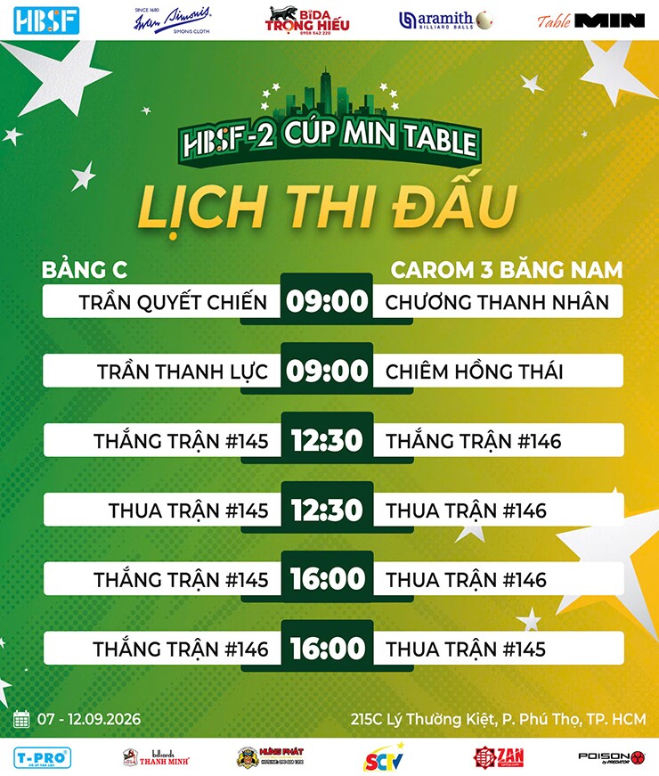 Lịch đấu Bảng C Tử Thần Của Quyết Chiến Trong Ngày 10:9